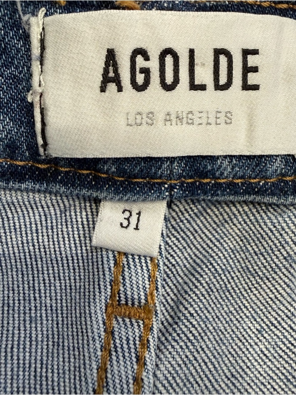 AGOLDE Riley Cropped Jeans High Rise Straight Leg Button Fly 31 - Picture 2 of 16